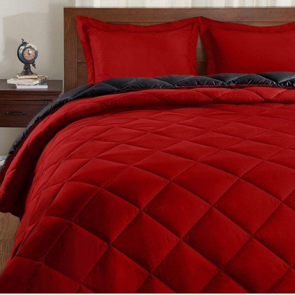 Reversible Lightweight Solid Comforter Set 3 - Picture 5 of 7